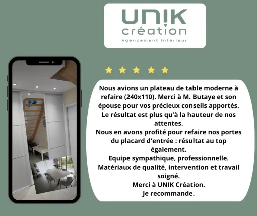 Placard d'entrée et avis client